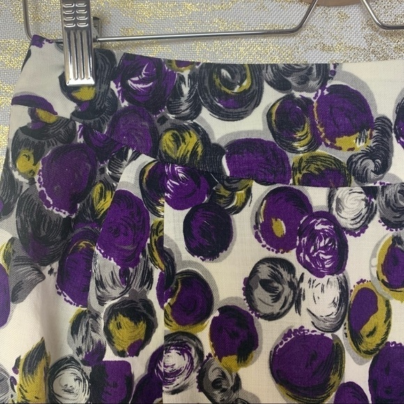 HOBBS London Purple/White Floral Print 100% Wool Skirt Size 10 - Picture 3 of 14